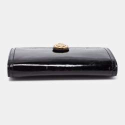 Pre Owned Gucci Black Patent Leather Hysteria Continental Wallet