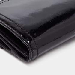Pre Owned Gucci Black Patent Leather Hysteria Continental Wallet