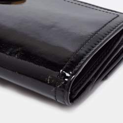 Pre Owned Gucci Black Patent Leather Hysteria Continental Wallet