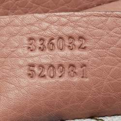 Pre Owned Gucci Old Rose Leather Bamboo Handle Tote