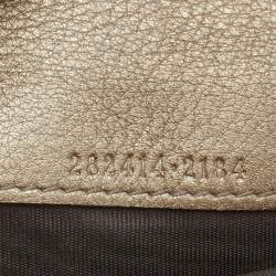 Pre Owned Gucci Metallic Beige Leather Soho Flap Continental Wallet