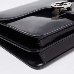 Pre Owned Gucci Black Leather GG Interlocking Shoulder Bag