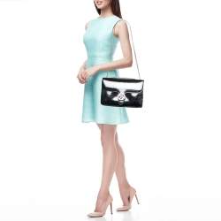 Pre Owned Gucci Black Leather GG Interlocking Shoulder Bag