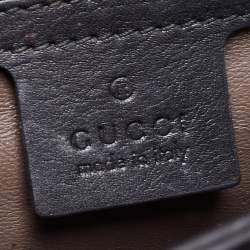 Pre Owned Gucci Black Leather GG Interlocking Shoulder Bag