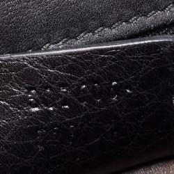 Pre Owned Gucci Black Leather GG Interlocking Shoulder Bag