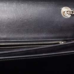Pre Owned Gucci Black Leather GG Interlocking Shoulder Bag