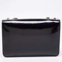 Pre Owned Gucci Black Leather GG Interlocking Shoulder Bag