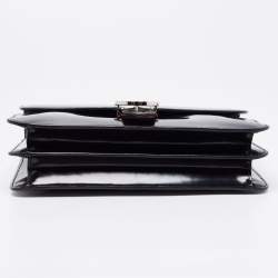 Pre Owned Gucci Black Leather GG Interlocking Shoulder Bag