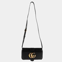 Pre Owned Gucci Black Smooth Calfskin Leather Small Arli Bag 