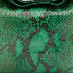 Pre Owned حقيبة كتف غوتشي جلد ثعبان خضراء 