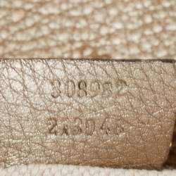 Pre Owned Gucci Light Gold Leather Medium Soho Chain Tote