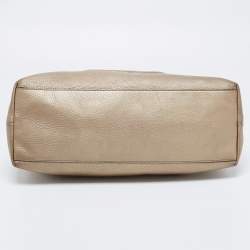 Pre Owned Gucci Light Gold Leather Medium Soho Chain Tote