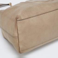 Pre Owned Gucci Light Gold Leather Medium Soho Chain Tote