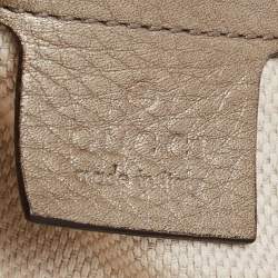 Pre Owned Gucci Light Gold Leather Medium Soho Chain Tote