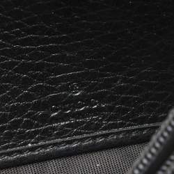 Pre Owned محفظة كونتيننتال غوتشي فراشة فارفالا جلد سوداء 