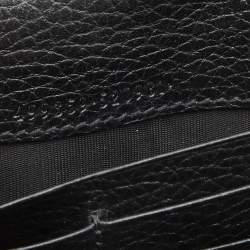 Pre Owned محفظة كونتيننتال غوتشي فراشة فارفالا جلد سوداء 