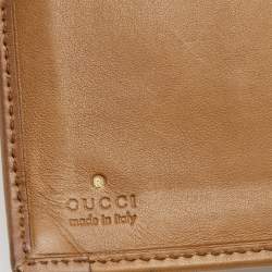 Gucci Tan/Beige GG Canvas and Leather Flap Continental Wallet