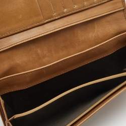 Gucci Tan/Beige GG Canvas and Leather Flap Continental Wallet