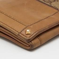 Gucci Tan/Beige GG Canvas and Leather Flap Continental Wallet