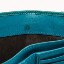 Gucci Turquoise Microguccisima Patent Leather Compact Wallet