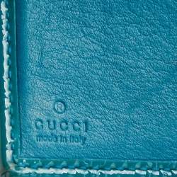 Gucci Turquoise Microguccisima Patent Leather Compact Wallet