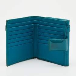 Gucci Turquoise Microguccisima Patent Leather Compact Wallet