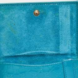 Gucci Turquoise Microguccisima Patent Leather Compact Wallet