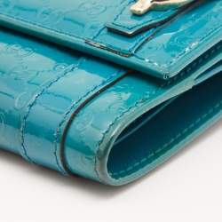Gucci Turquoise Microguccisima Patent Leather Compact Wallet