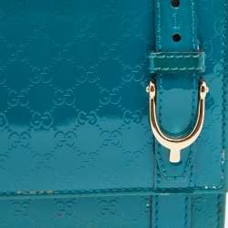 Gucci Turquoise Microguccisima Patent Leather Compact Wallet