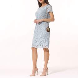 Pre Owned حافظة عملات معدنية مستديرة غوتشي أوفيديا جلد وكانفاس سوبريم جي جي بيج / بني 