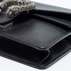 Pre Owned حقيبة كتف غوتشي ديونيسوس جلد أسود صغيرة