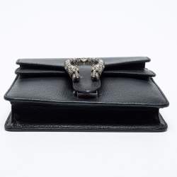 Pre Owned حقيبة كتف غوتشي ديونيسوس جلد أسود صغيرة