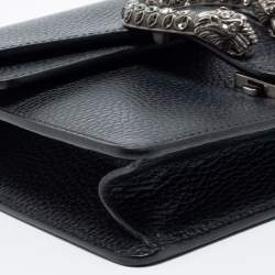 Pre Owned حقيبة كتف غوتشي ديونيسوس جلد أسود صغيرة