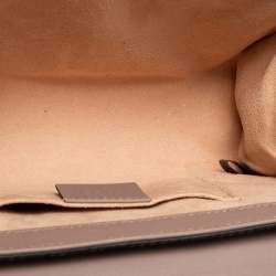 مملوكة مسبقًا Gucci Beige/Brown GG Supreme Canvas And Leather Small Studded Padlock Shoulder Bag
