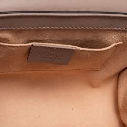 مملوكة مسبقًا Gucci Beige/Brown GG Supreme Canvas And Leather Small Studded Padlock Shoulder Bag