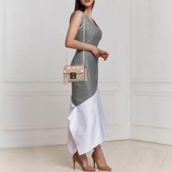 مملوكة مسبقًا Gucci Beige/Brown GG Supreme Canvas And Leather Small Studded Padlock Shoulder Bag