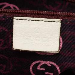 Pre Owned Gucci Off White Leather Large Princy Hobo