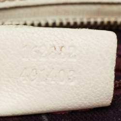 Pre Owned Gucci Off White Leather Large Princy Hobo
