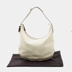 Pre Owned Gucci Off White Leather Large Princy Hobo