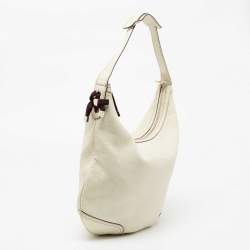 Pre Owned Gucci Off White Leather Large Princy Hobo