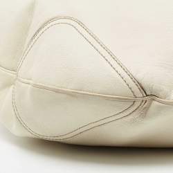 Pre Owned Gucci Off White Leather Large Princy Hobo