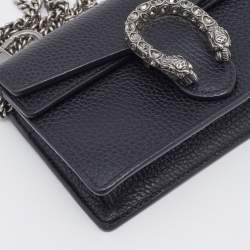 Pre Owned حقيبة كروس غوتشي سوبر ميني ديونسوس جلد أسود