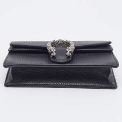 Pre Owned حقيبة كروس غوتشي سوبر ميني ديونسوس جلد أسود