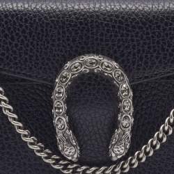Pre Owned حقيبة كروس غوتشي سوبر ميني ديونسوس جلد أسود
