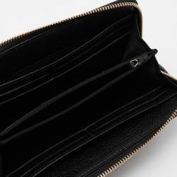 مملوكة مسبقًا محفظة غوتشي جلد سوداء بسحاب محيط