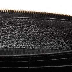 مملوكة مسبقًا محفظة غوتشي جلد سوداء بسحاب محيط