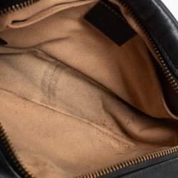Pre Owned Gucci Black Matelassé Leather Mini GG Marmont Camera Bag