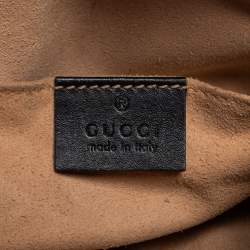 Pre Owned Gucci Black Matelassé Leather Mini GG Marmont Camera Bag