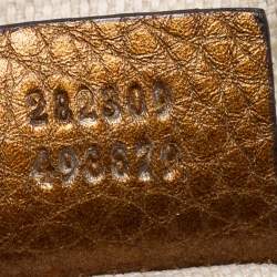 Pre Owned Gucci Metallic Gold Ombre Pebbled Leather Medium Soho Hobo