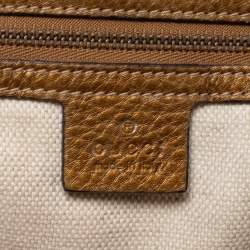 Pre Owned Gucci Metallic Gold Ombre Pebbled Leather Medium Soho Hobo